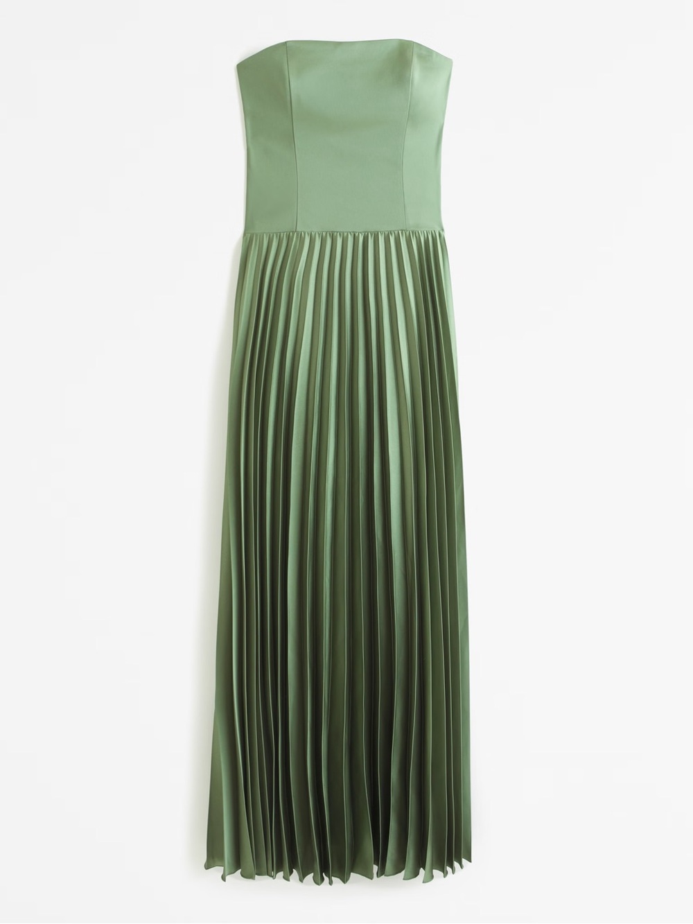 Abercrombie & Fitch Satin Giselle Strapless Drop-Waist Gown